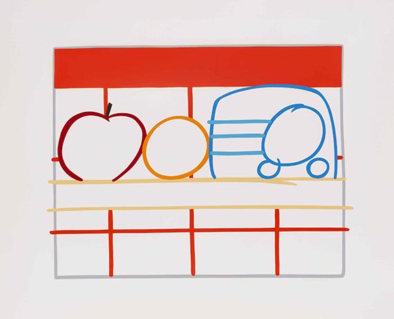Tom Wesselmann - Still life with apple, orange and radio