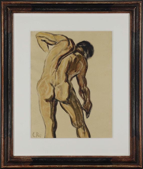 Christian Rohlfs - Männlicher Rückenakt - Rahmenbild