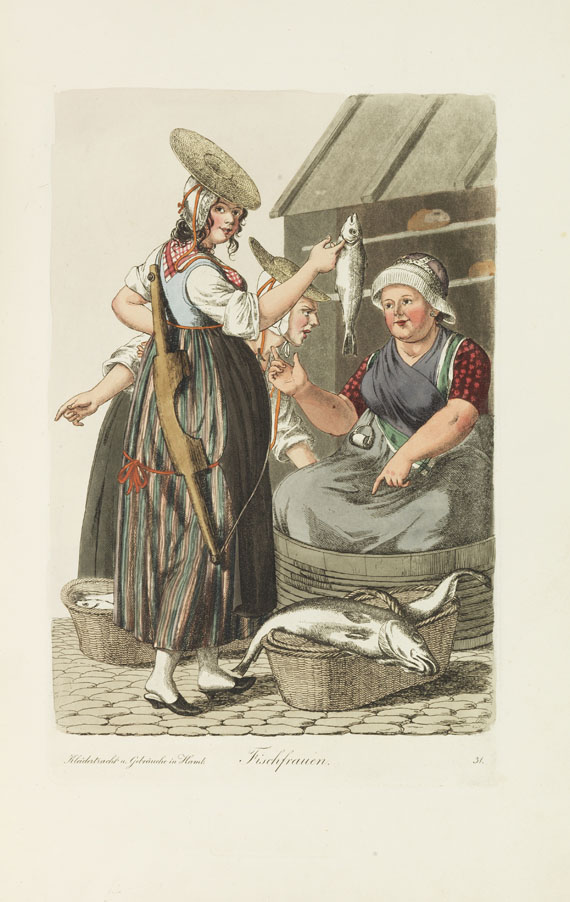 Christoffer Suhr - Spanische National-Trachten. - Hamburgische Trachten - Weitere Abbildung