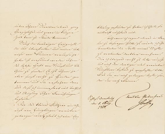 Johann Wolfgang von Goethe - G 33: Brief von Schreiberhand an W. J. C. Zahn.  3 S.