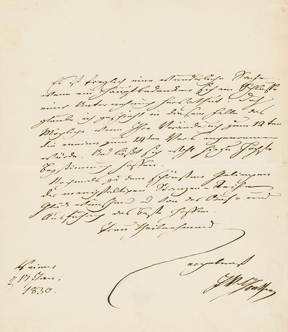 Johann Wolfgang von Goethe - G 35: Eigh. Brief an F. W. Riemer. 1 S.