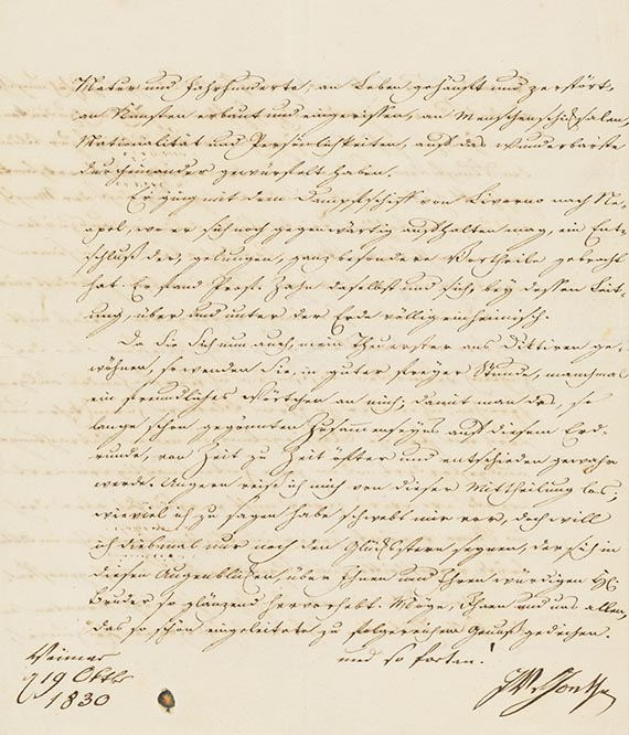 Johann Wolfgang von Goethe - G 36: Brief von Schreiberhand an W. von Humboldt. 4 S.