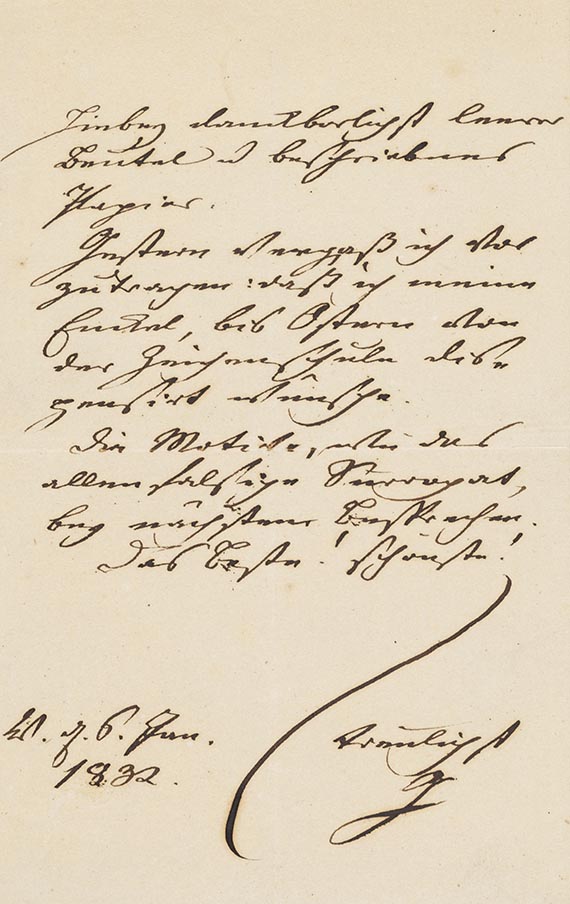Johann Wolfgang von Goethe - G 39: Eigh. Brief an Wilhelm Rothe. 1 S.