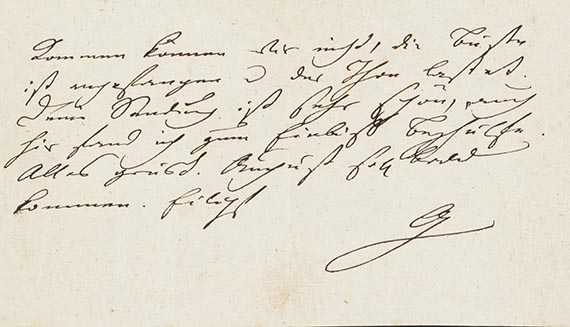 Johann Wolfgang von Goethe - G 42: Eigh. Billet an Ottilie von Goethe. 1 S.