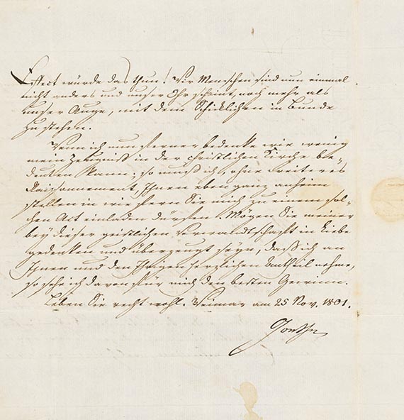 Johann Wolfgang von Goethe - Brief von Schreiberhand an J. D. Sander. 2 S. - Weitere Abbildung
