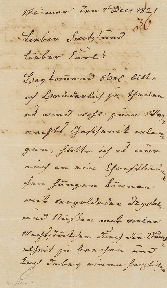 Charlotte von Stein - Brief an ihre Enkel Fritz und Karl