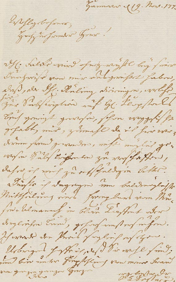 J. C. Kestner - Brief an Boie, 1 S.