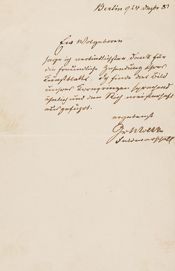 Helmuth von Moltke - A 62: Brief, 1 S.
