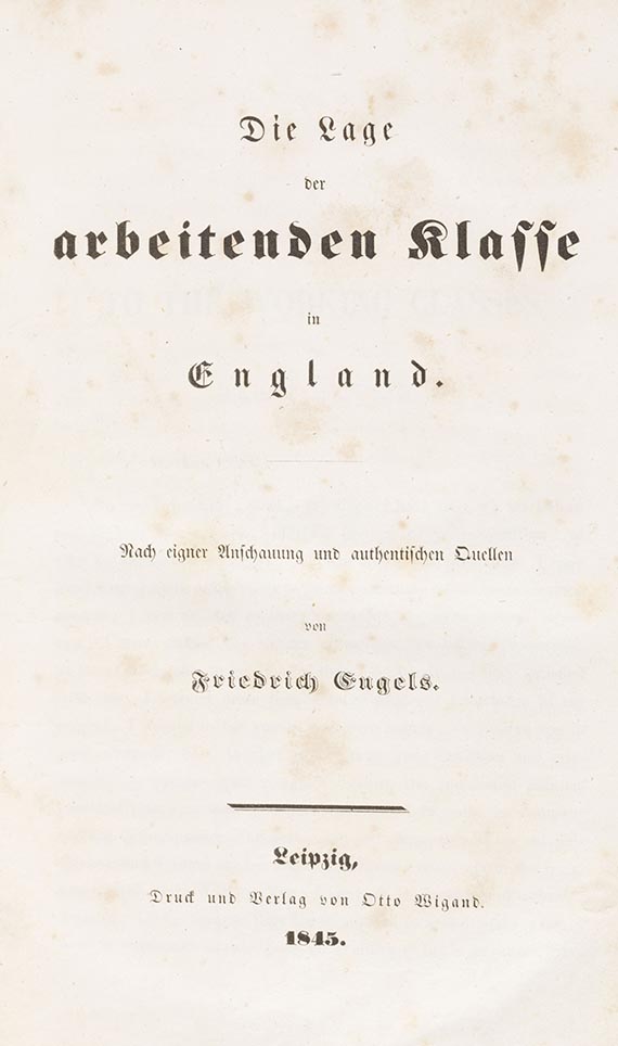 Friedrich Engels - Die Lage der arbeitenden Klasse in England.