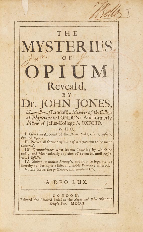 John Jones - The mysteries of opium reveal´d