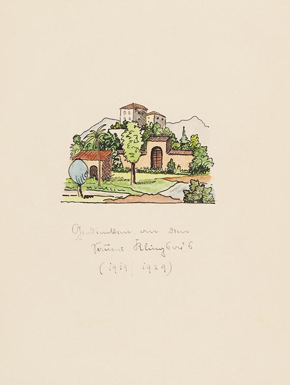 Hermann Hesse - Aquarelle mit Gedichten (5 eigenh. Gedichte jew. mit Aquarell + 1 Vignette)