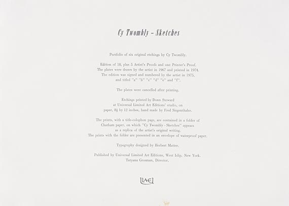 Cy Twombly - Sketches (6 Blätter) - Weitere Abbildung