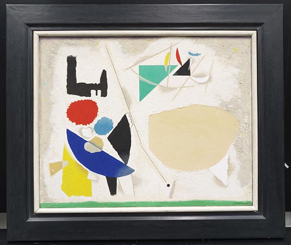 Willi Baumeister - Kegelspiel mit Schaukel - Rahmenbild