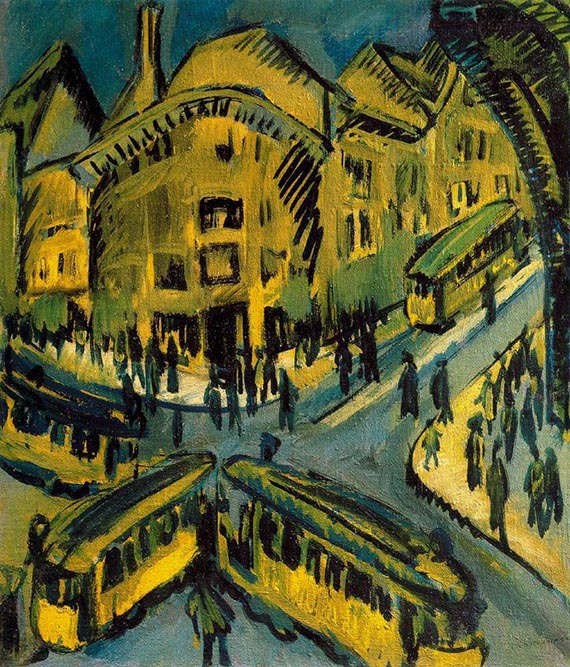 Abbildung zu: Ernst Ludwig Kirchner, Nollendorfplatz, 1912, Öl auf Leinwand, Stiftung Stadtmuseum, Berlin.