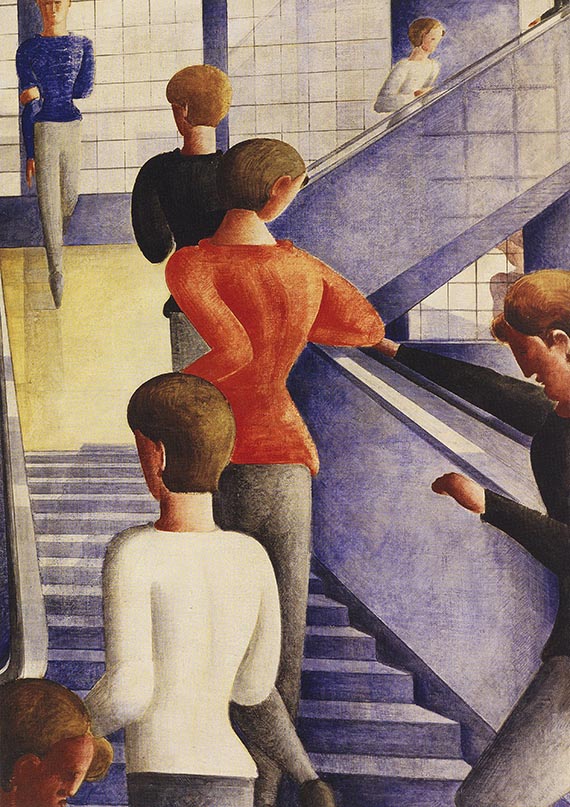 Abbildung zu: Oskar Schlemmer, Bauhaustreppe, 1932, Öl auf Leinwand, Museum of Modern Art, New York.