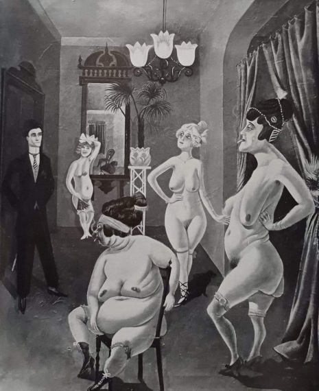 Abbildung zu: Otto Dix, Salon II, 1921, Öl auf Leinwand, verschollen.