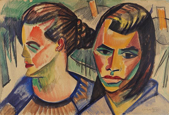 Hermann Max Pechstein - Zwei Köpfe