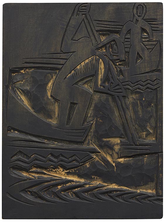 Karl Schmidt-Rottluff - Kopf / Fischer beim Aalstechen II - Weitere Abbildung