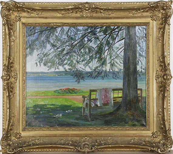 Wilhelm Trübner - Aussichtsplatz am Starnberger See - Rahmenbild