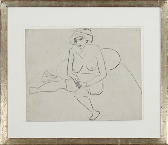 Ernst Ludwig Kirchner - Sitzender Akt mit gespreizten Beinen (Dodo) - Rahmenbild