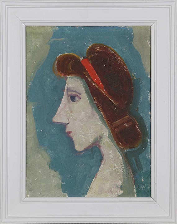 Karl Hofer - Mädchenkopf - Rahmenbild