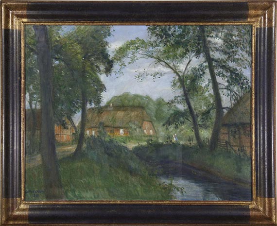 Otto Modersohn - Sommer im alten Dorf (am Ortseingang von Fischerhude) - Rahmenbild