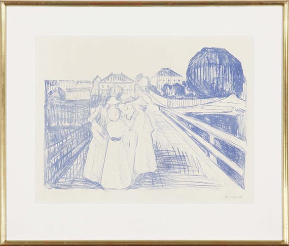 Edvard Munch - Auf der Brücke (På broen) - Rahmenbild