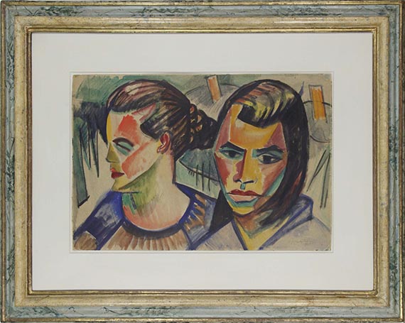 Hermann Max Pechstein - Zwei Köpfe - Rahmenbild