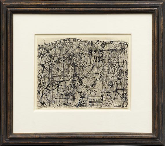 Jean Dubuffet - Paysage grotesque - Personnage tenant une faucille - Rahmenbild