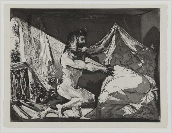 Pablo Picasso - Faune dévoilant une dormeuse (Jupiter et Antiope, d´après Rembrandt) - Rahmenbild