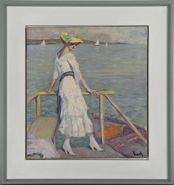 Edward Cucuel - Abend am See - Rahmenbild