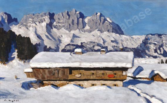 Wilder Kaiser mit Bauernhof im Winter / Wilder...