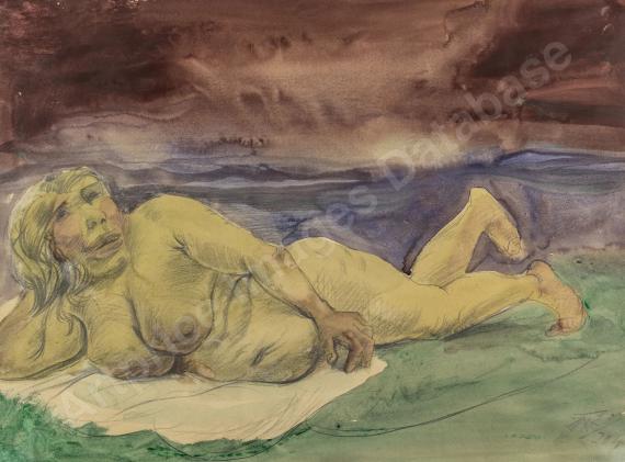 OTTO DIXLiegende (Verso: Ham...