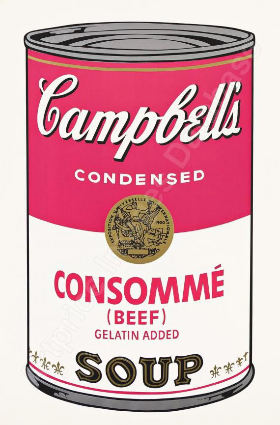 Consommé (Beef) from Campbell´s Soup I (1968)

Multiple (Color screenprint)/smooth wove paper. Printed by Salvatore Silkscreen Co., Inc., New York. Published by...
