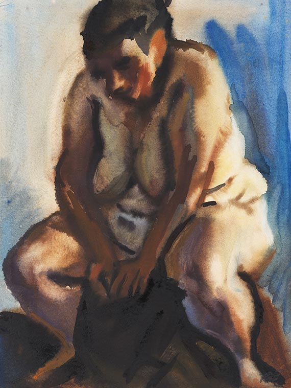 Curt Querner - Hockender weiblicher Akt