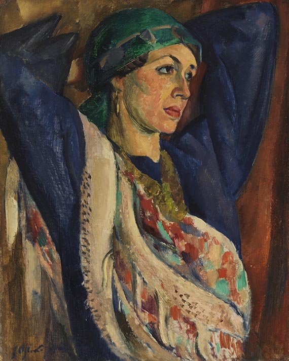 Friedrich Ahlers-Hestermann - Bildnis einer Frau mit Kopftuch