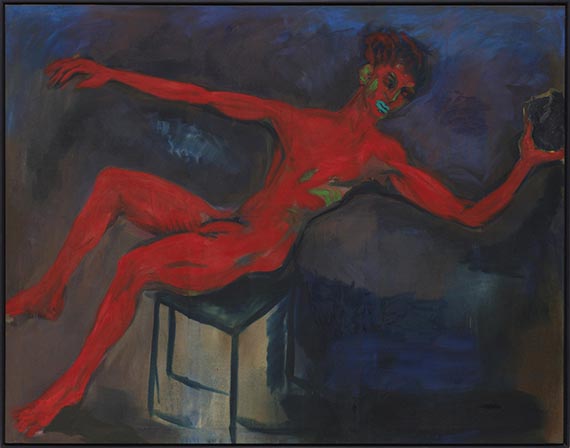 Rainer Fetting - Roter Steinwerfer - Rahmenbild