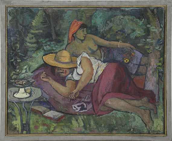 Hans Jüchser - Frauen im Grünen - Rahmenbild