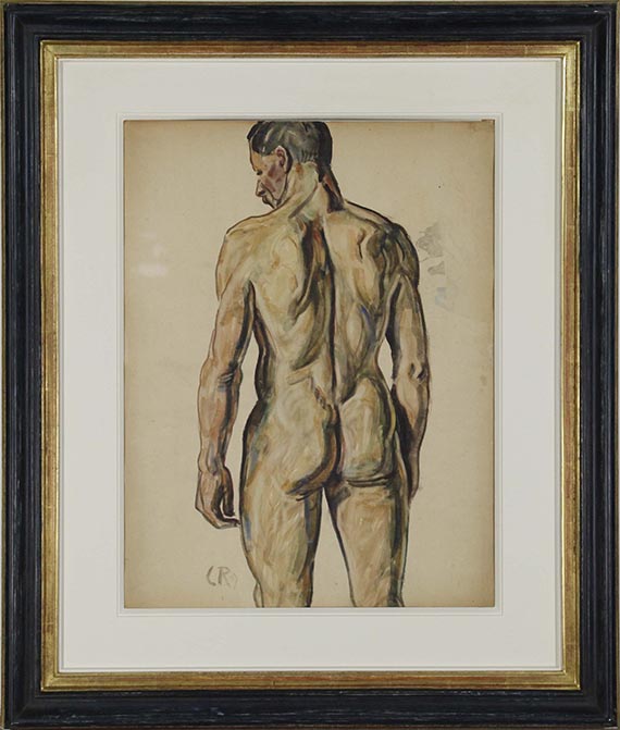 Christian Rohlfs - Männlicher Rückenakt - Rahmenbild