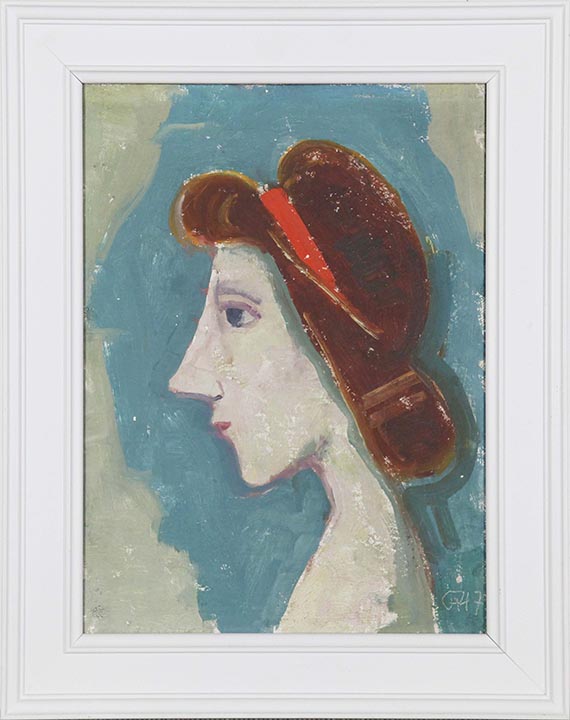 Karl Hofer - Mädchenkopf - Rahmenbild