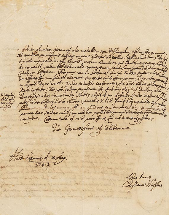 Christian Wolff - Eigh. Brief m. U. - Weitere Abbildung