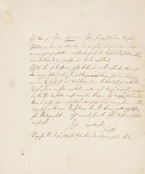 Johann Gottlieb Fichte - Eigh. Brief m. U. an Georg Reimer