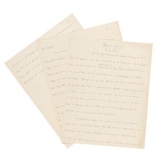 Egon Friedell - Eigh. Manuskript "Geschichte der Fledermaus"