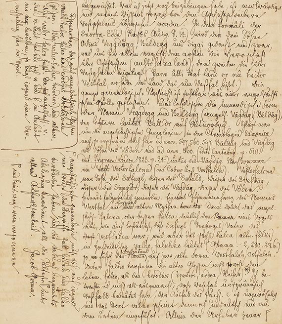 Jacob Grimm - Eigh. Manuskript "Über den Namen Westphalen" - Weitere Abbildung