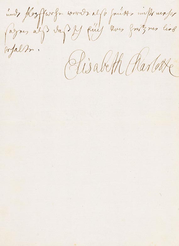 Elisabeth-Charlotte von der Pfalz - Eigh. Brief m. U. an Louise Raugräfin zu Pfalz - Weitere Abbildung