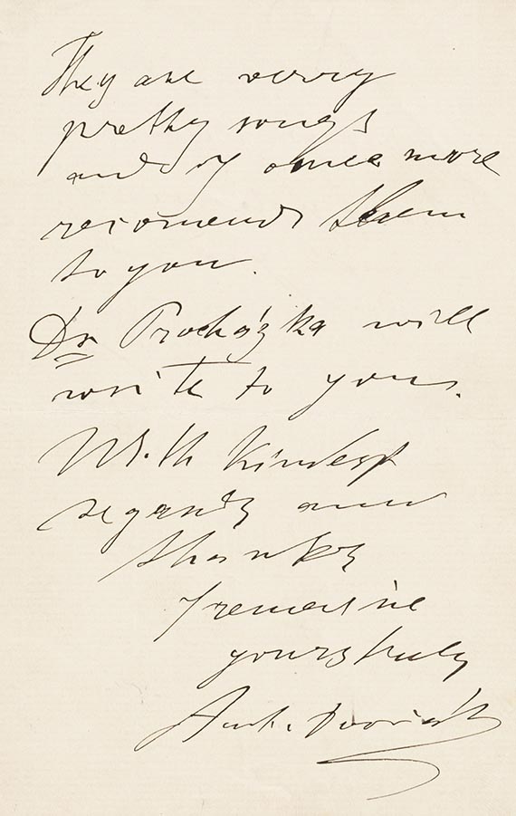 Anton&iacute;n Dvor&aacute;k - Eigh. Brief m. U.