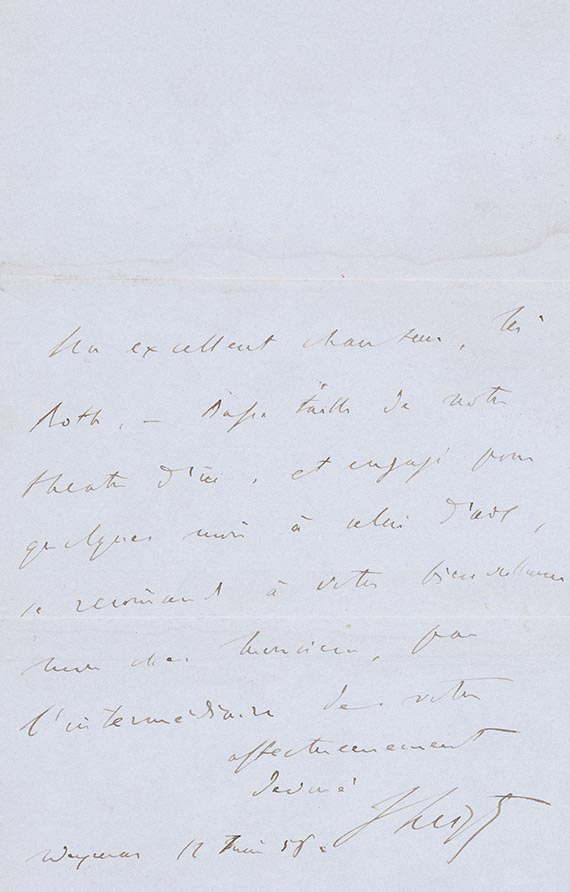 Franz Liszt - Eigh. Brief m. U. (über „M. Roth“)