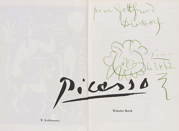 Wilhelm Boeck - Picasso. Mit Widmung u. Zeichnung. Dabei: Katalog Galerie Leiris - Weitere Abbildung