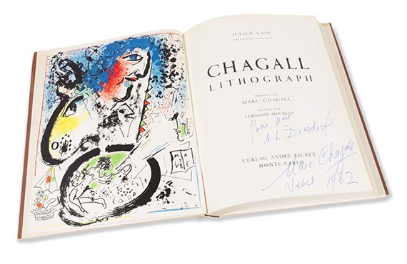 Fernand Mourlot - Chagall Lithograph I, III u. IV (Band I mit Widmung Chagalls)