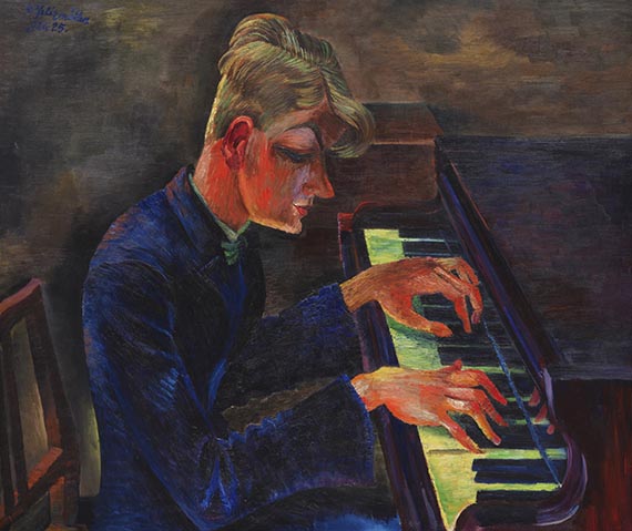 Conrad Felixm&uuml;ller - Der Pianist E. Winkler / Die Kauernde (Akt mit Katze) (R&uuml;ckseite)